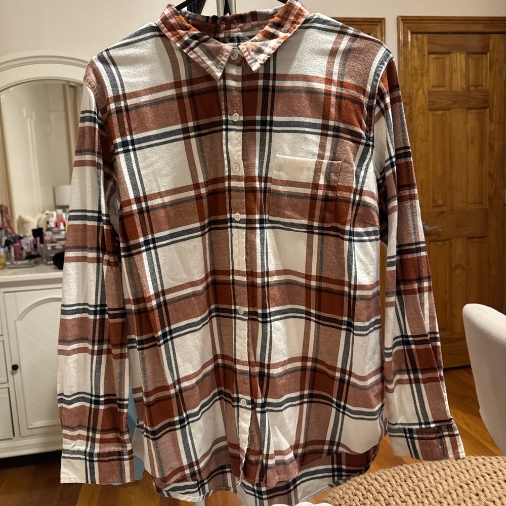 Plaid Button-Up Shirt